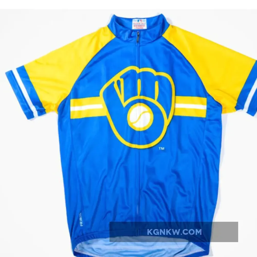MLB Milwaukee Brewers Short Sleeve Cycling Jerseys