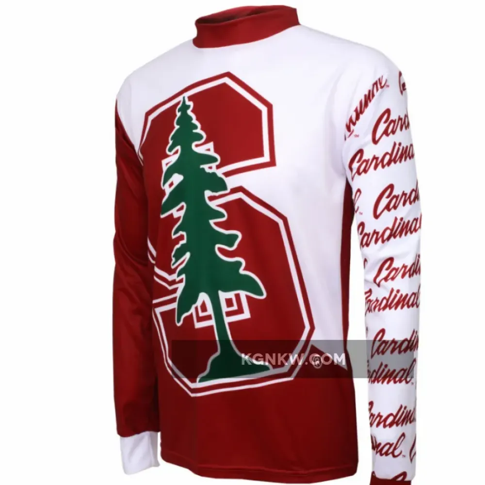 NCAA Leland Stanford Junior University Cardinal Mountain Long Sleeve Bike MTB Cycling Jerseys
