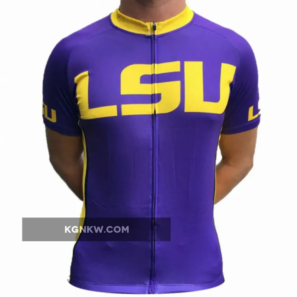 NCAA LSU Louisiana State University Tigers Short Sleeve Cycling Jerseys