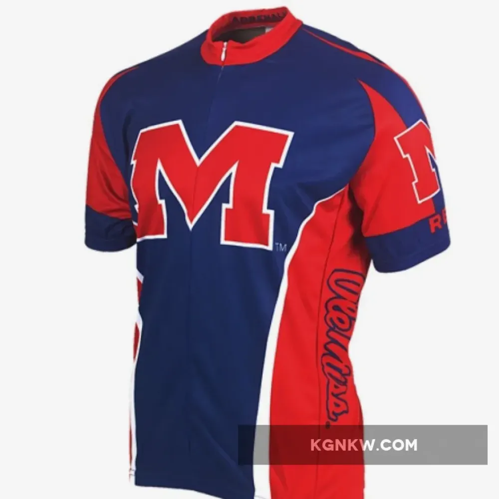 NCAA The University of Mississippi Ole Miss Rebels Short Sleeve Cycling Jerseys