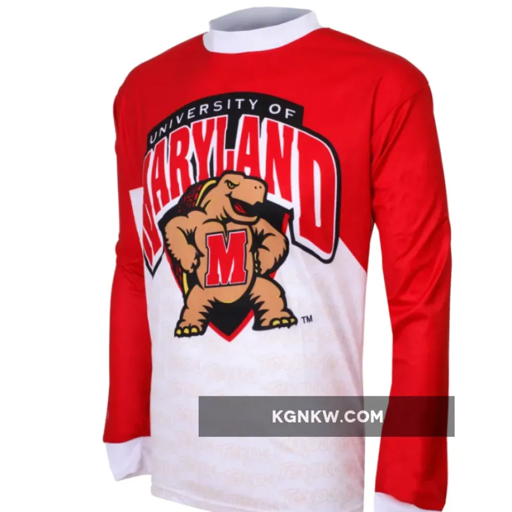NCAA UMD, University of Maryland Terrapins Mountain Long Sleeve Bike MTB Cycling Jerseys