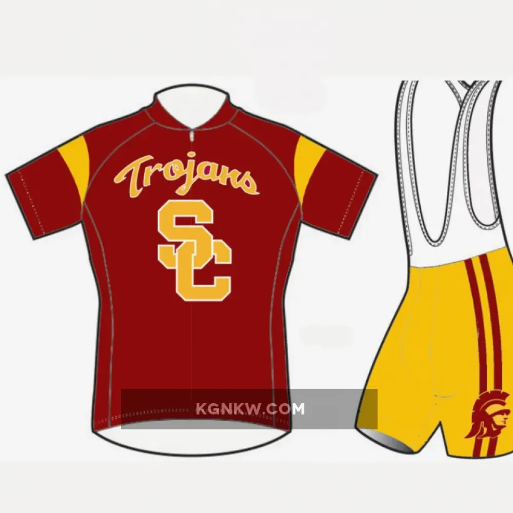 NCAA USC University of Southern California Trojans Short Sleeve Cycling Jerseys bib shorts