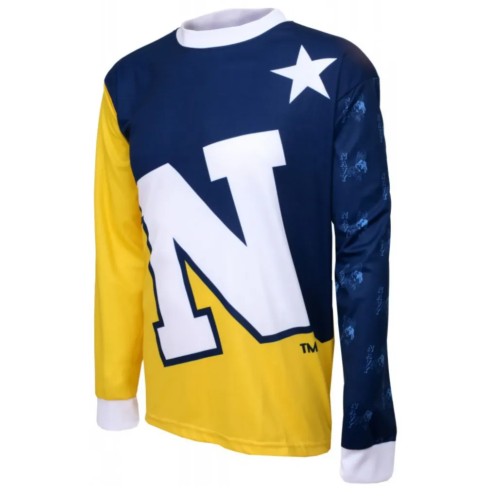 NCAA USNA, Annapolis Navy Midshipmen Mountain Long Sleeve Bike MTB Cycling Jerseys