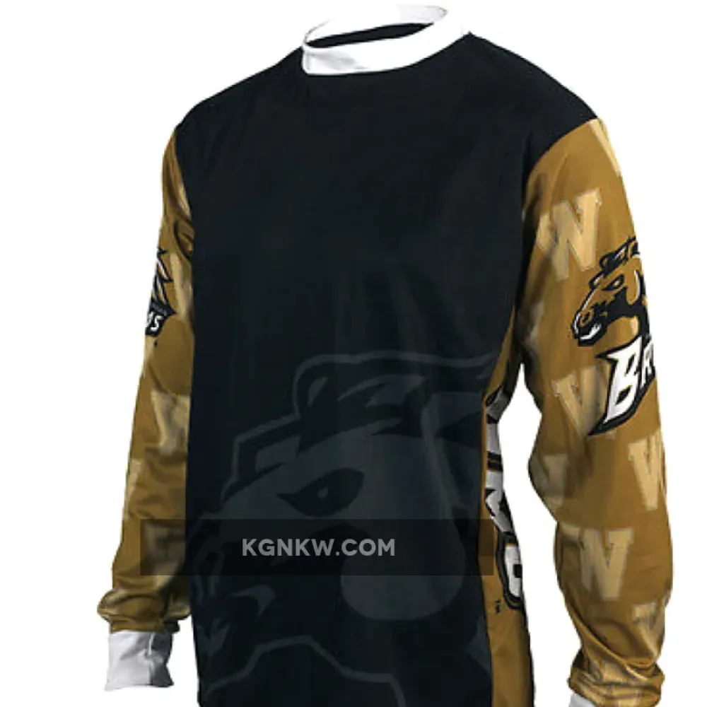 NCAA WMU Western Michigan University Broncos Mountain Long Sleeve Bike MTB Cycling Jerseys