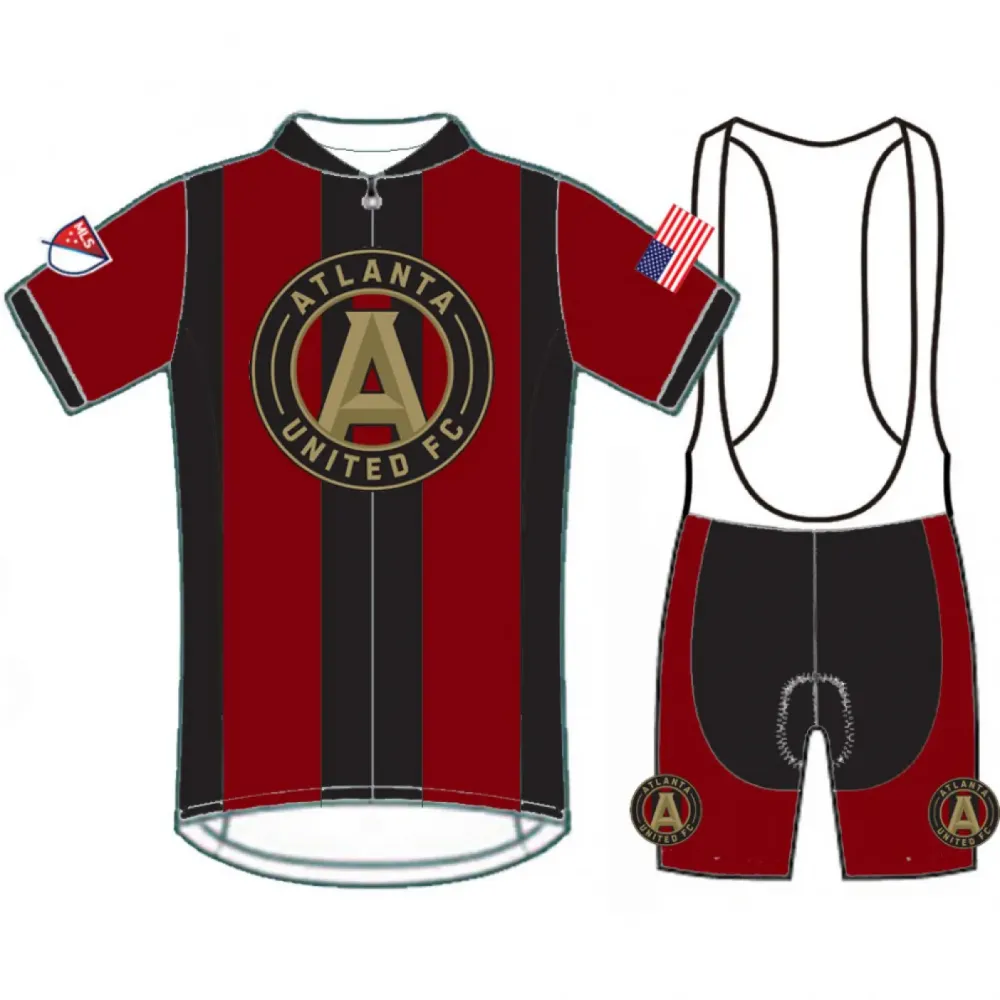 MLS Atlanta United FC Short Sleeve Cycling Jerseys bib shorts kit