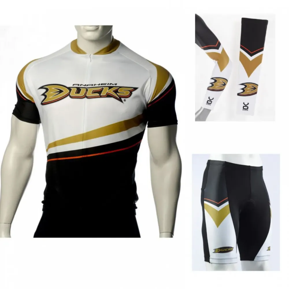 NHL Anaheim Ducks Cycling Jerseys Bib Shorts Arm Warmers