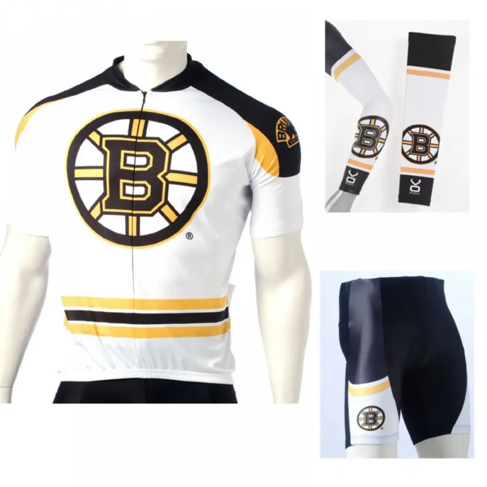NHL Boston Bruins Cycling Jerseys Bib Shorts Arm Warmers