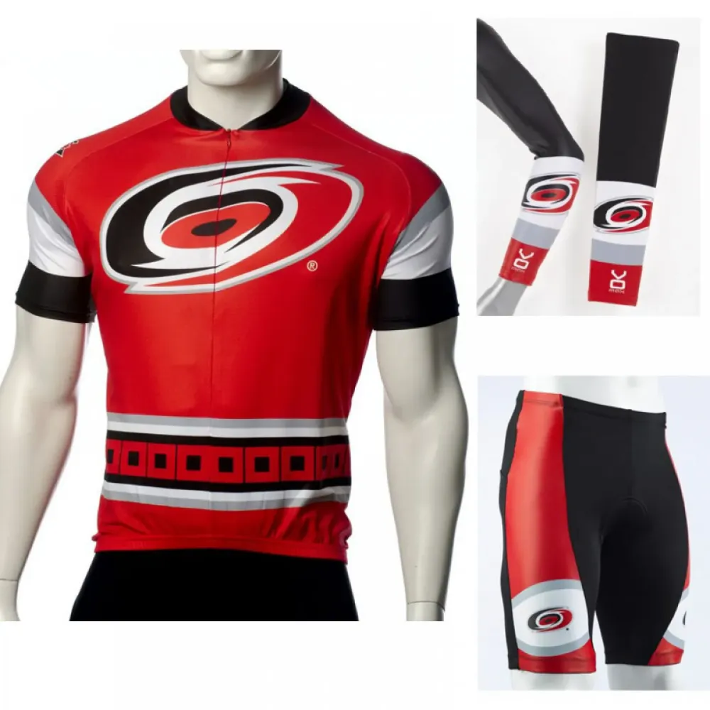 NHL Carolina Hurricanes Cycling Jerseys Bib Shorts Arm Warmers