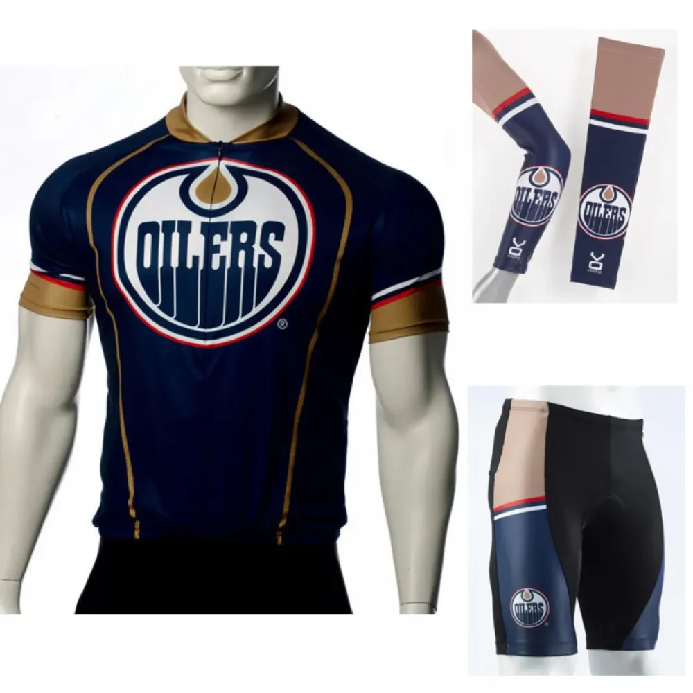NHL Edmonton Oilers Cycling Jerseys Bib Shorts Arm Warmers