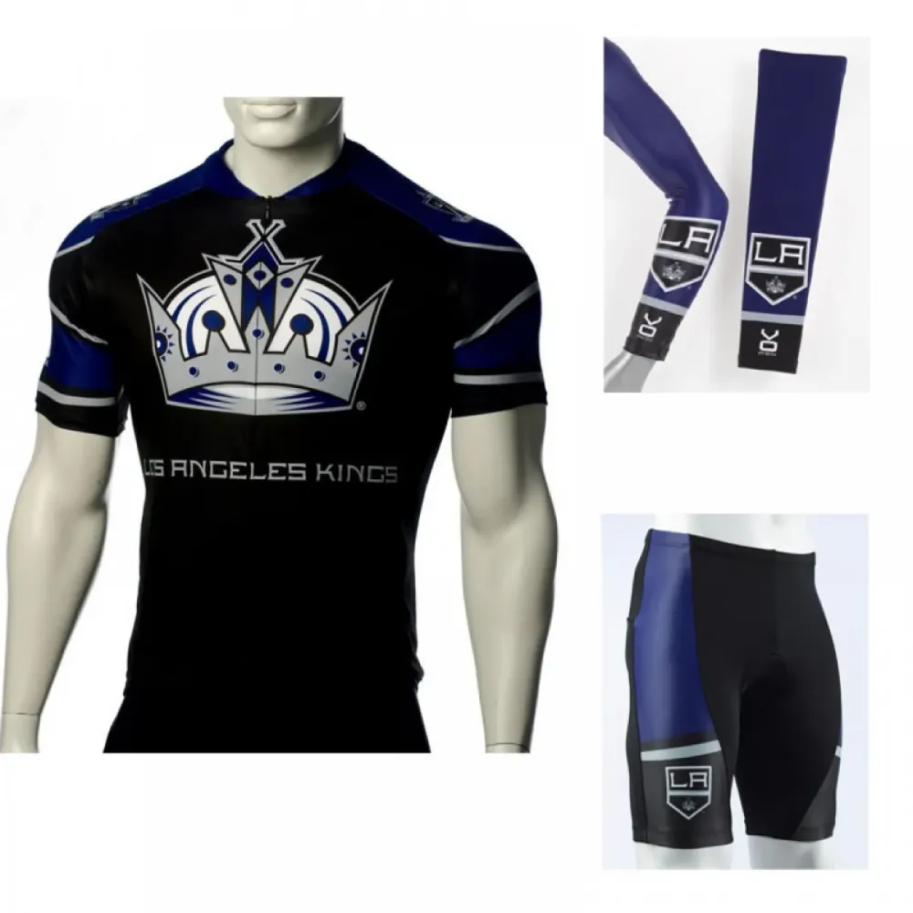 NHL Los Angeles Kings Cycling Jersey Bib Shorts Arm Warmers