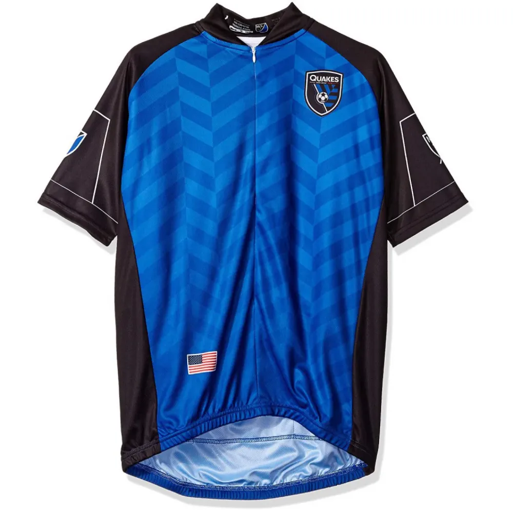 MLS San Jose Earthquakes Short Sleeve Cycling Jerseys Blue/Black