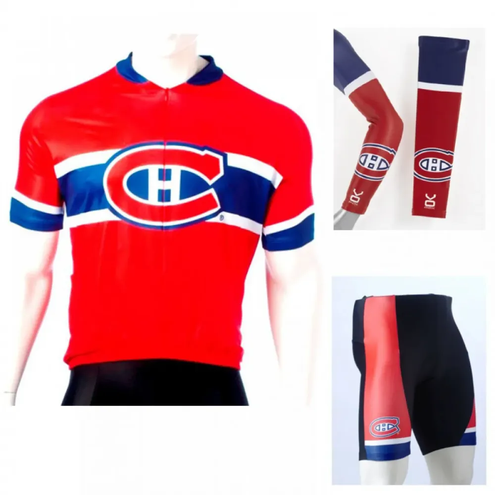 NHL Montreal Canadians Cycling Jerseys Bib Shorts Arm Warmers