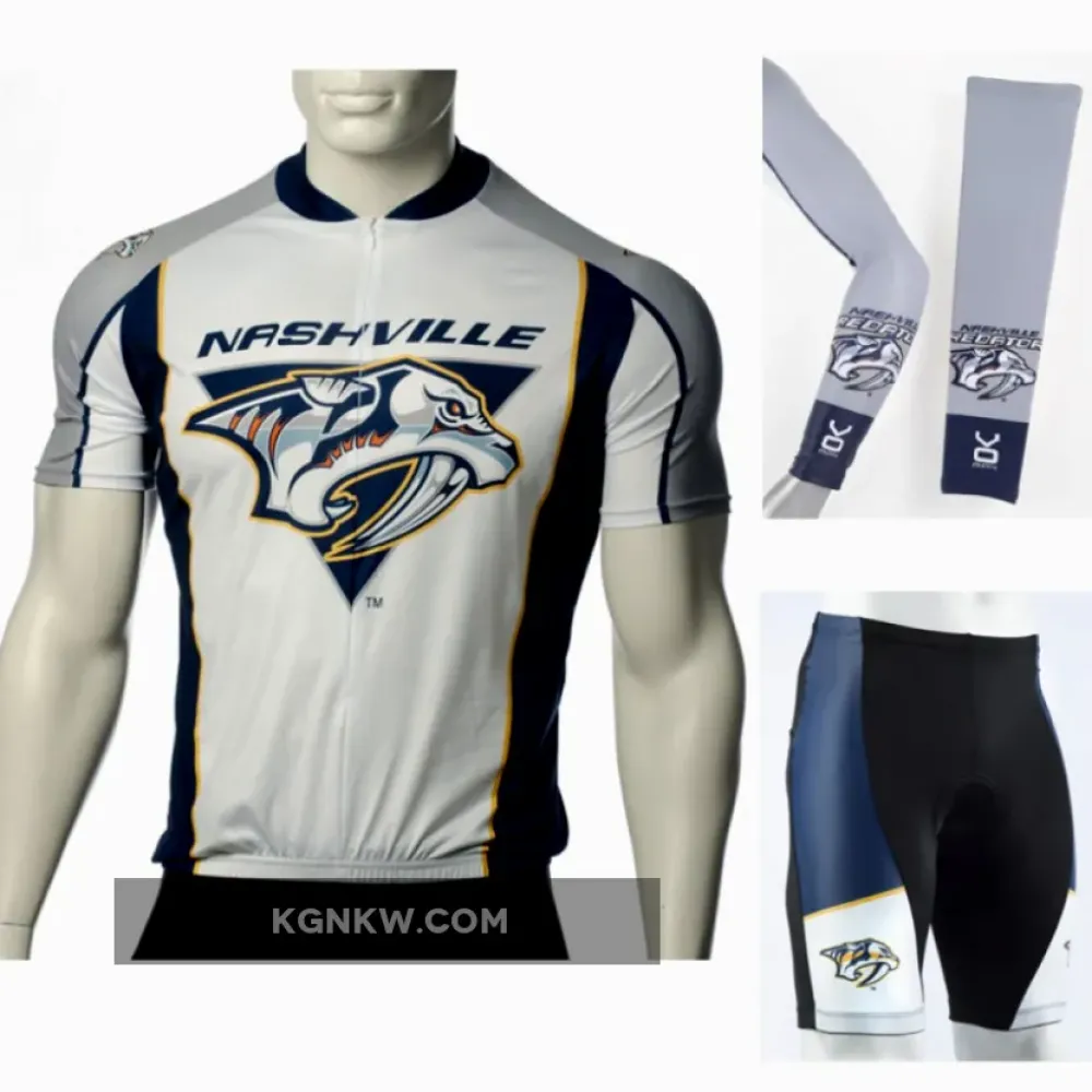 NHL Nashville Predators Cycling Jerseys Bib Shorts Arm Warmers