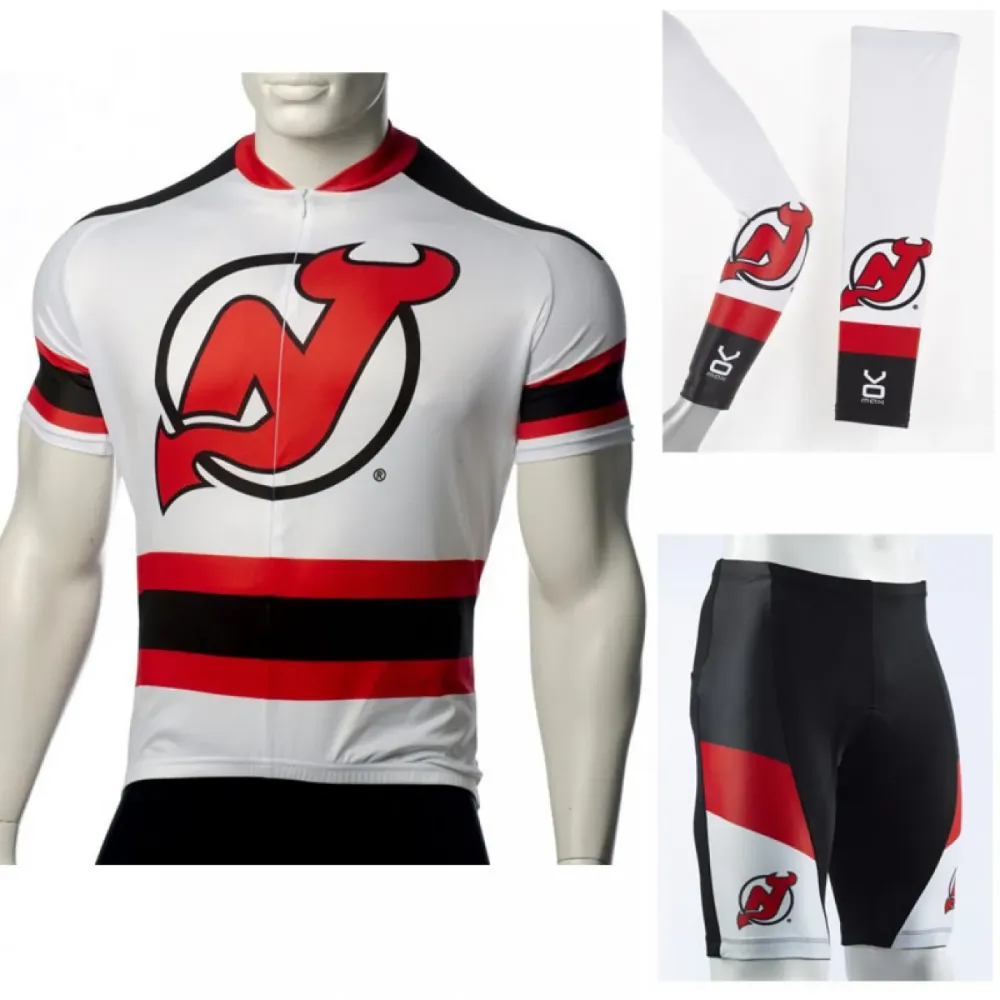 NHL New Jersey Devils Cycling Jerseys Bib Shorts Arm Warmers