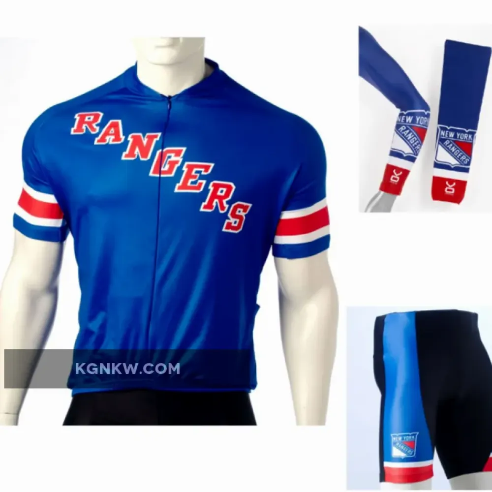 NHL New York Rangers Cycling Jerseys Bib Shorts Arm Warmers