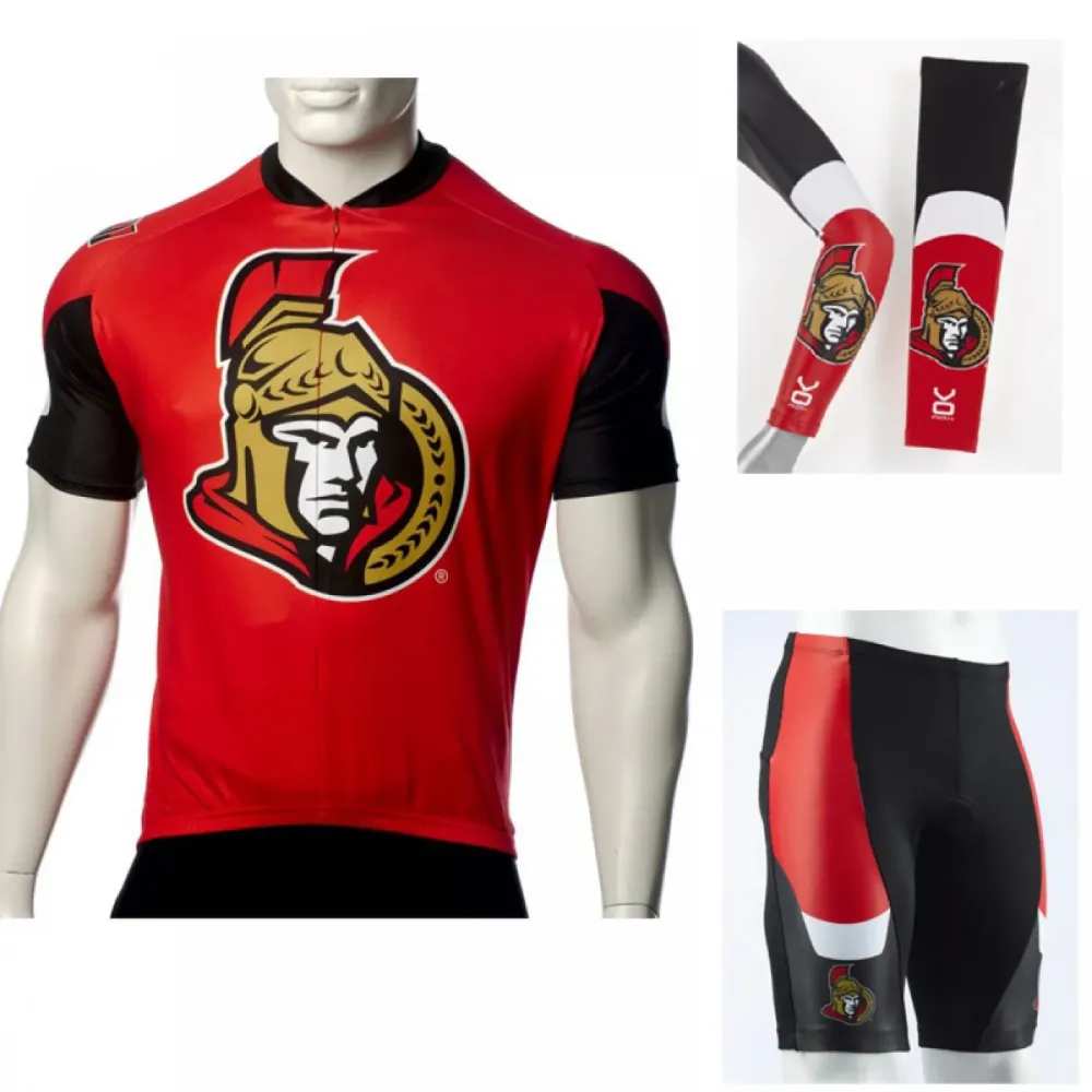 NHL Ottawa Senators Cycling Jerseys Bib Shorts Arm Warmers