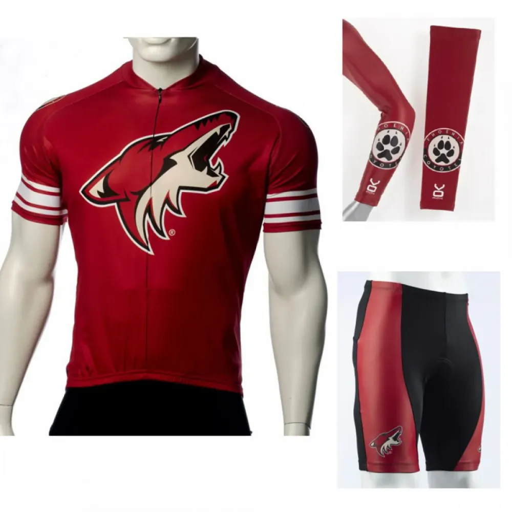 NHL Phoenix Coyotes Cycling Jerseys Bib Shorts Arm Warmers