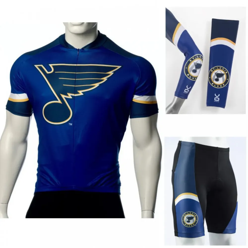 NHL St. Louis Blues Cycling Jerseys Bib Shorts Arm Warmers