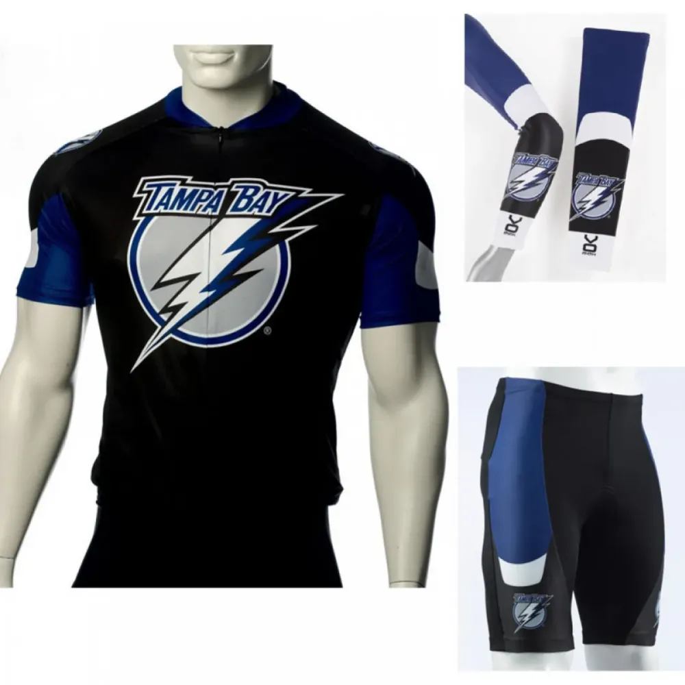 NHL Tampa Bay Lightning Cycling Jerseys Bib Shorts Arm Warmers