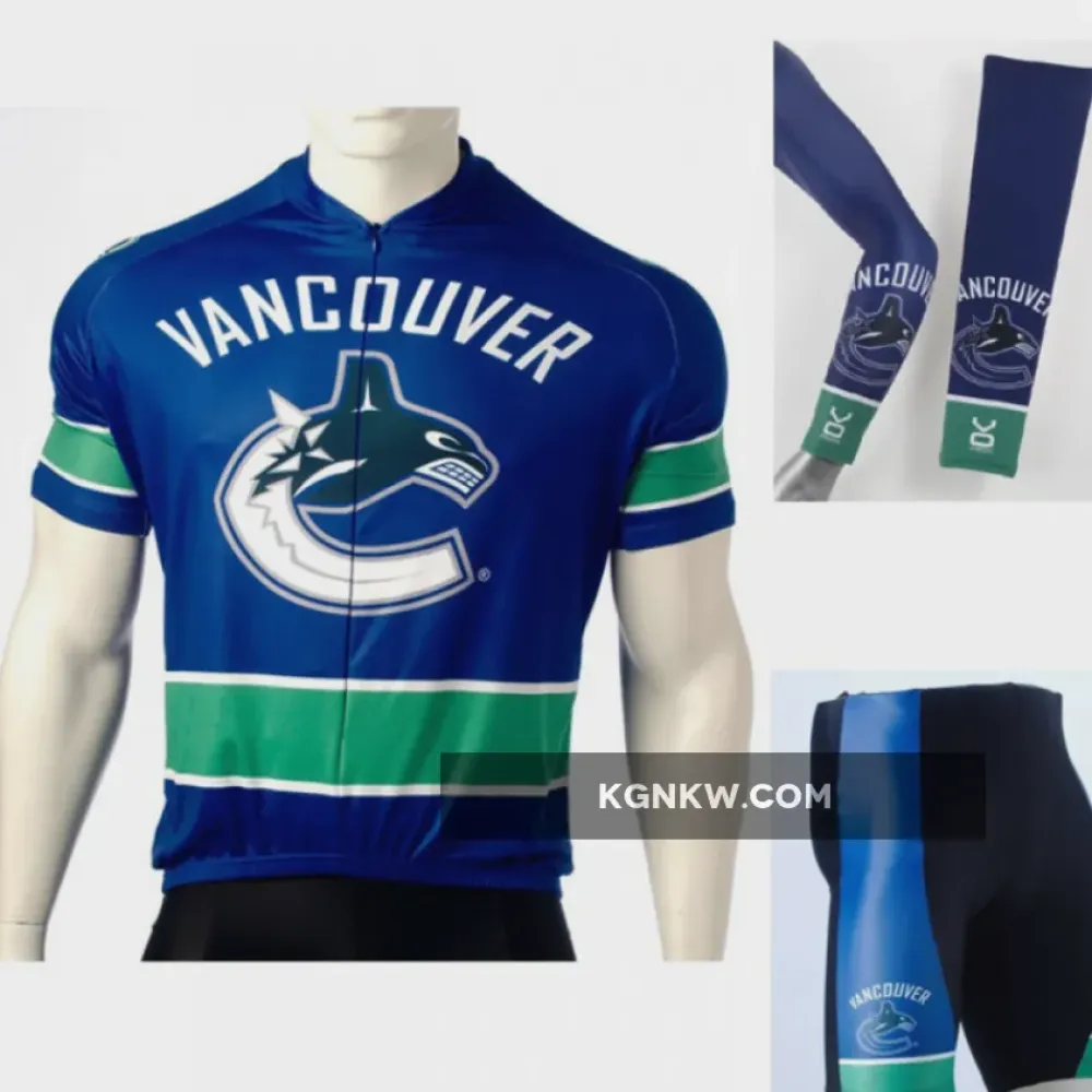 NHL Vancouver Canucks Cycling Jerseys Bib Shorts Arm Warmers