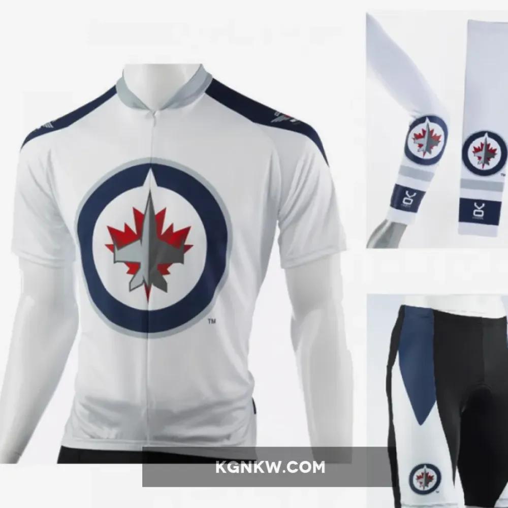 NHL Winnipeg Jets Cycling Jerseys Bib Shorts Arm Warmers