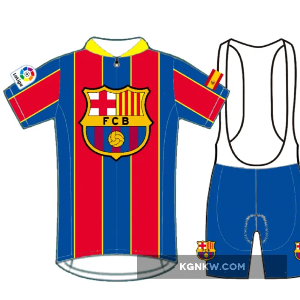 FC BARCELONA Short Sleeve Cycling Jerseys bib shorts kit