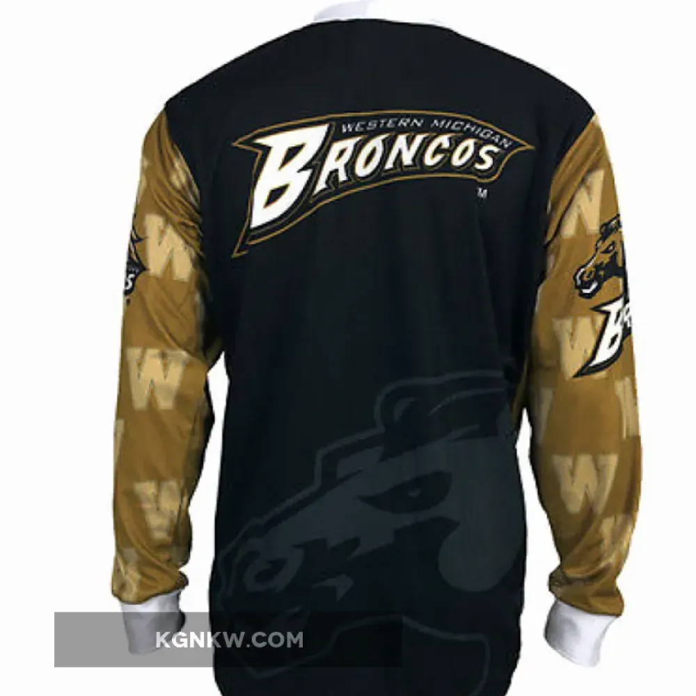 NCAA WMU Western Michigan University Broncos Mountain Long Sleeve Bike MTB Cycling Jerseys